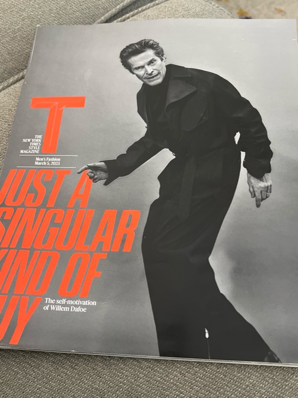 T Magazine March 2021 issue featuring Willem Dafoe #willemdafoe #magazine